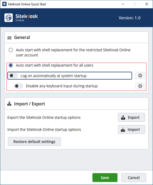 SiteKiosk Online Quick Start